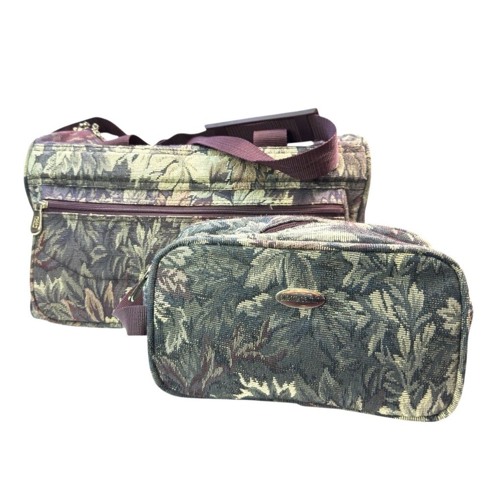 Pierre Cardin Floral Tapestry Weekender Travel Bag Shoulder Strap Toiletry Case